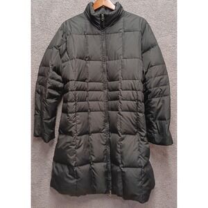 Weather‎ Solutions Women's 1X Long Puffer Down Coat 80/20 Black Quilted Zip Warm